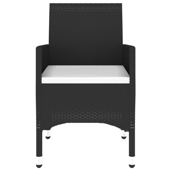 vidaXL 5d&iacute;ln&yacute; zahradn&iacute; j&iacute;deln&iacute; set polyratan čern&yacute;