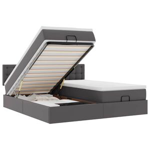 vidaXL Osmansk&yacute; postel s matracemi&LED &scaron;ed&aacute; 180x200cm uměl&aacute; kůže