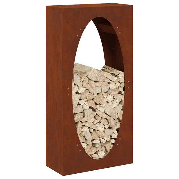 vidaXL Stojan na palivov&eacute; dřevo 50x23x100 cm povětrnostně odoln&aacute; ocel