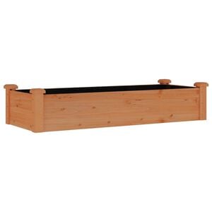 vidaXL Zahradn&iacute; vyv&yacute;&scaron;en&yacute; z&aacute;hon s vložkou hněd&yacute; 120x45x25cm masiv jedle
