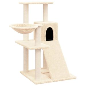 vidaXL &Scaron;krabadlo pro kočky se sisalov&yacute;mi sloupky kr&eacute;mov&eacute; 82 cm