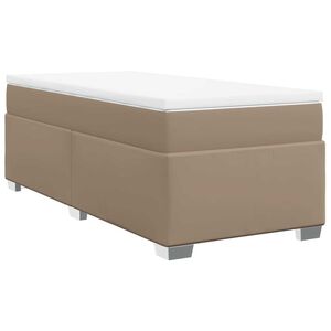 vidaXL Box spring postel s matrac&iacute; cappuccino 90x200 cm uměl&aacute; kůže