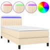 vidaXL Box spring postel s matrac&iacute; a LED kr&eacute;mov&aacute; 80 x 200 cm textil