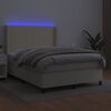 vidaXL Box spring postel s matrac&iacute; a LED kr&eacute;mov&aacute; 140x200 cm uměl&aacute; kůže