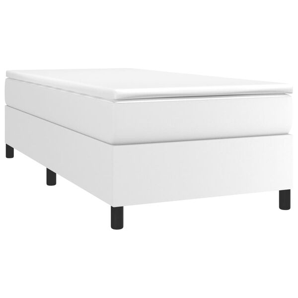 vidaXL Box spring postel s matrací bílá 90x190 cm umělá kůže