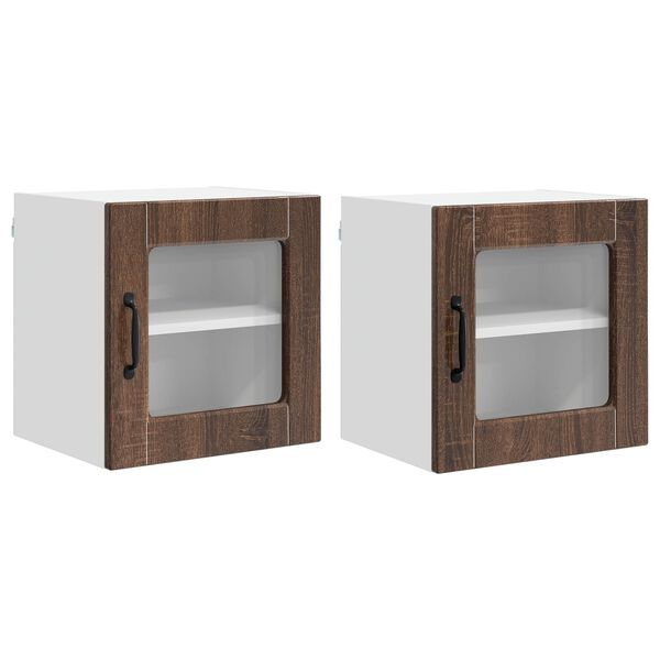 vidaXL Kuchyňsk&aacute; skř&iacute;ň s polic&iacute; 2 pcs Hněd&yacute; dub 40 x 31 x 40 cm