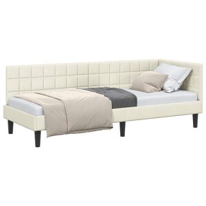 vidaXL Rohov&yacute; r&aacute;m postele s čelo Kr&eacute;mov&aacute; 80 cm x 200 cm samet