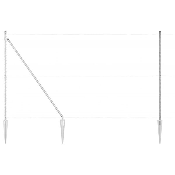 vidaXL Plotov&yacute; sloupek. 7 pcs Stř&iacute;brn&aacute; Ocel