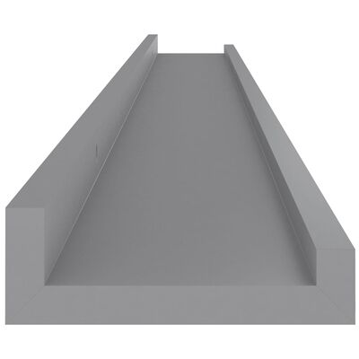vidaXL Nástěnné police 2 ks šedé 100 x 9 x 3 cm