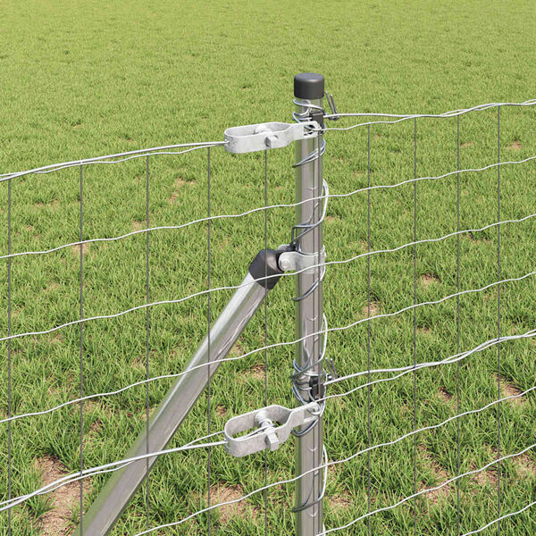 vidaXL Plot s sloupkem Stříbrná 0,4 x 50 m Ocel a PVC