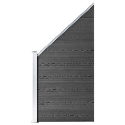 vidaXL Set plotového dílce WPC 1311 x (105–186) cm černý