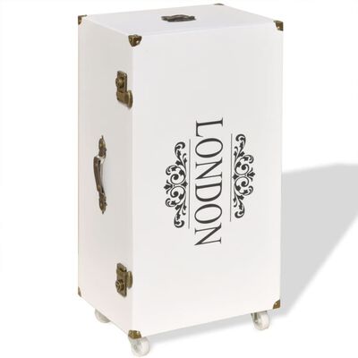 vidaXL Odkládací skříňka ve tvaru kufru 40x30,5x81 cm bílá