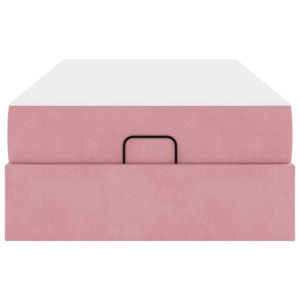 vidaXL Rám postele s matrací s matrací 2 pcs Růžová samet