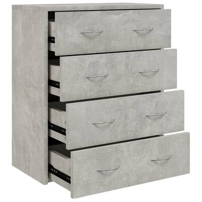vidaXL Příborník se 4 zásuvkami 60 x 30,5 x 71 cm betonově šedá