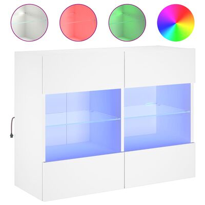 vidaXL Nástěnná TV skříňka s LED osvětlením bílá 78,5 x 30 x 60,5 cm