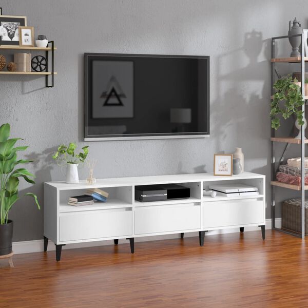 vidaXL TV skř&iacute;ňka b&iacute;l&aacute; 150 x 30 x 44,5 cm kompozitn&iacute; dřevo