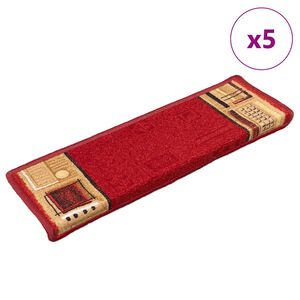 vidaXL N&aacute;&scaron;lapy na schody samolepic&iacute; 5 ks 65x21x4 cm červen&eacute;
