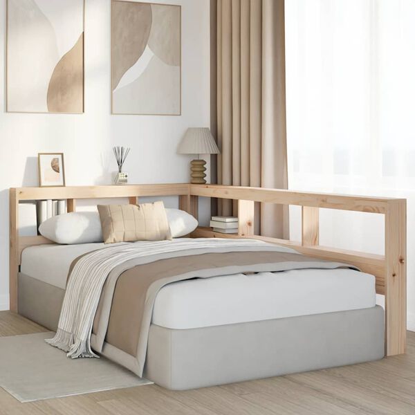 vidaXL Reg&aacute;lov&aacute; knihovna ve tvaru L 120 cm masivn&iacute; borov&eacute; dřevo