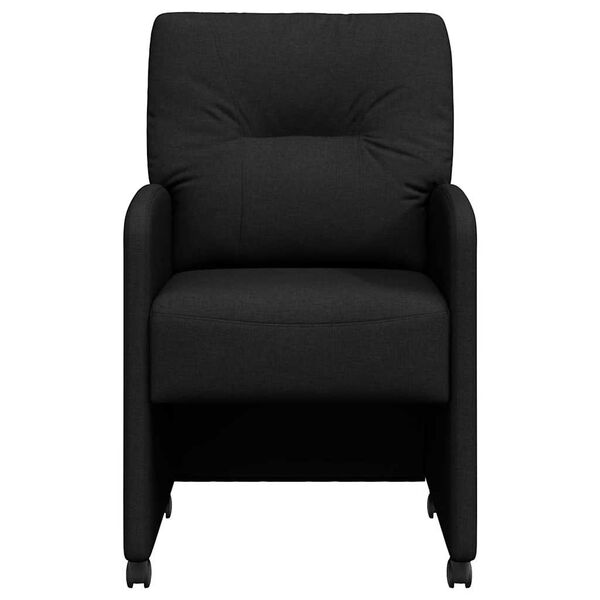 vidaXL J&iacute;deln&iacute; židle na kolečk&aacute;ch 2 pcs Čern&aacute; 57 x 67 x 95 cm textil