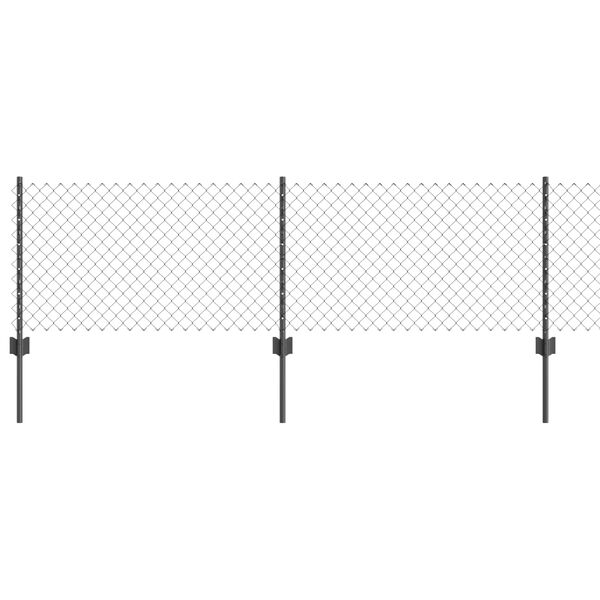 vidaXL Plot s sloupkem &Scaron;ed&aacute; 0,6 x 25 m Ocel a PVC