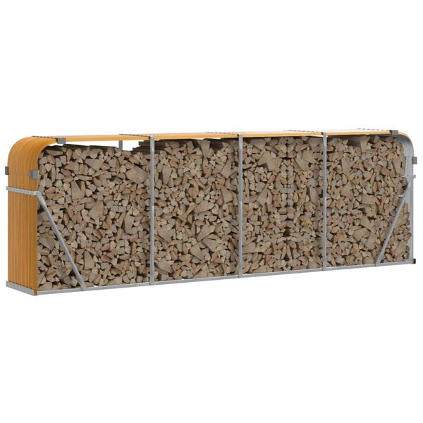 vidaXL Stojan na dřevo imitaci dřeva 300 x 45 x 100 cm pozinkovan&aacute; ocel