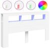 vidaXL Čelo postele s LED b&iacute;l&eacute; 180 x 18,5 x 103,5 cm kompozitn&iacute; dřevo