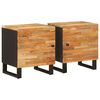 vidaXL Nočn&iacute; skř&iacute;ňka 2 pcs Hněd&aacute; 40 x 33 x 46 cm Masivn&iacute; mangov&eacute; dřevo