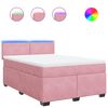 vidaXL Box spring postel s matrac&iacute; růžov&aacute; 140x190 cm samet