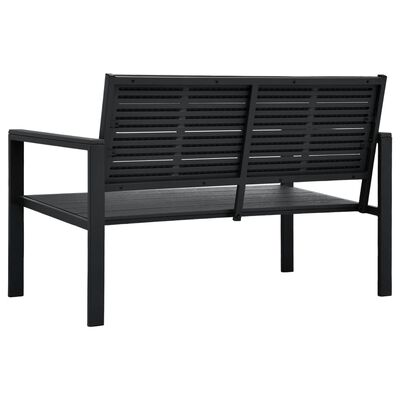 vidaXL Zahradní lavice 120 cm HDPE černá dřevěný vzhled