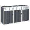 vidaXL Trojit&yacute; př&iacute;stře&scaron;ek na popelnice &scaron;ed&yacute; 213 x 81 x 121 cm ocel