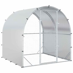 vidaXL Kuřec&iacute; kurn&iacute;k Stř&iacute;brn&aacute; 200 x 200 x 200 cm Pozinkovan&aacute; ocel