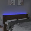 vidaXL Čelo postele s LED tmavě hněd&eacute; 147 x 16 x 78/88 cm textil