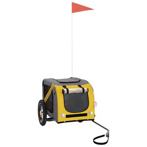 vidaXL Voz&iacute;k za kolo pro psa žlut&yacute; a &scaron;ed&yacute; oxfordsk&aacute; tkanina a železo