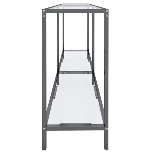 vidaXL Konzolový stolek průhledný 140 x 35 x 75,5 cm tvrzené sklo