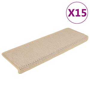 vidaXL Samolep&iacute;c&iacute; n&aacute;&scaron;lapy na schody vzhled sisal 15 ks 65x21x4 cm Berber