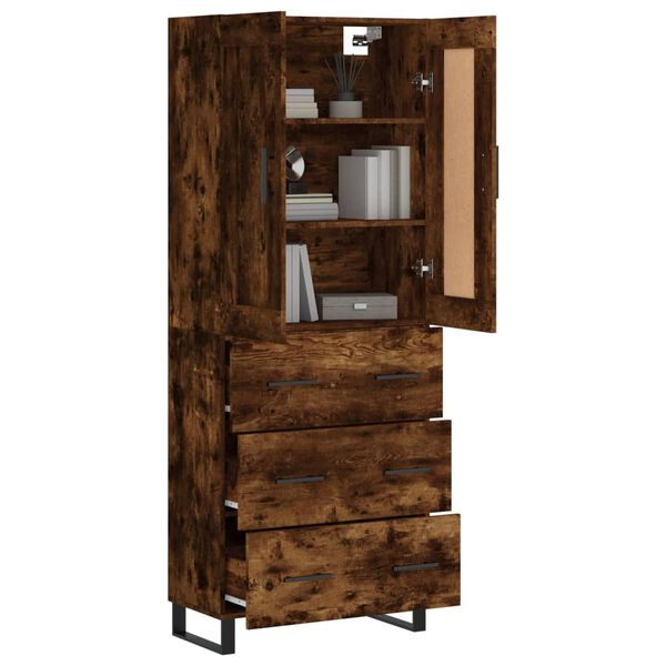 vidaXL Skř&iacute;ň highboard kouřov&yacute; dub 69,5 x 34 x 180 cm kompozitn&iacute; dřevo