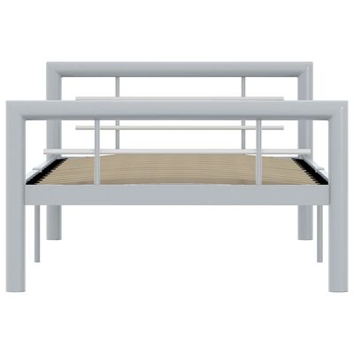 vidaXL Rám postele šedobílý kov 100 x 200 cm
