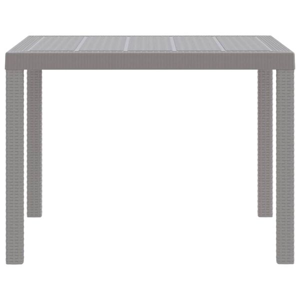vidaXL Zahradní jídelní stůl Světle šedá 100 x 100 x 73 cm polyratan