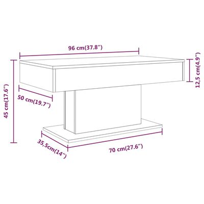 vidaXL Konferenční stolek kouřový dub 96 x 50 x 45 cm kompozitní dřevo