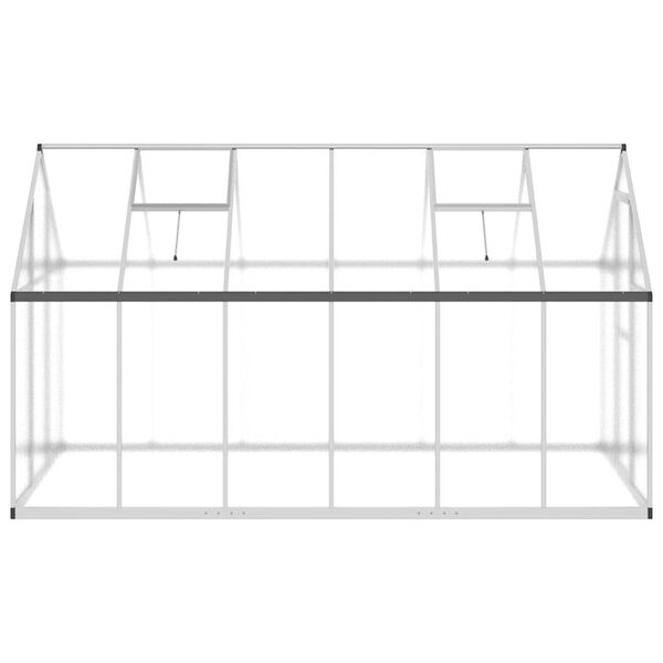 vidaXL Sklen&iacute;k s podkladov&yacute;m r&aacute;mem stř&iacute;brn&yacute; 334 x 169 x 195 cm hlin&iacute;k