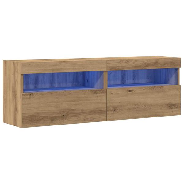 vidaXL TV wall cabinet N&aacute;stěnn&yacute; 2 pcs dub artisan 60 x 30 x 40 cm