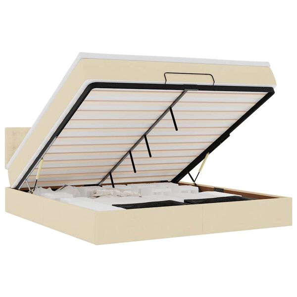 vidaXL Osmansk&yacute; r&aacute;m postele s matrac&iacute; kr&eacute;mov&aacute; 180x200cm textil