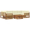 vidaXL Venkovn&iacute; pohovkov&aacute; souprava 7 pcs Přirozen&aacute; a Kr&eacute;mov&aacute;