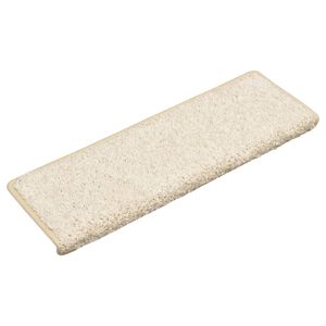vidaXL Schodov&eacute; rohože 15 ks 65 x 21 x 4 cm b&iacute;l&eacute; s obd&eacute;ln&iacute;kov&yacute;m okrajem