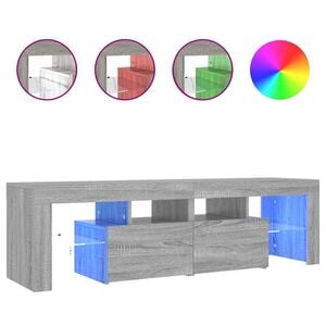 vidaXL TV skř&iacute;ňka s LED osvětlen&iacute;m &scaron;ed&aacute; sonoma 140 x 36,5 x 40 cm