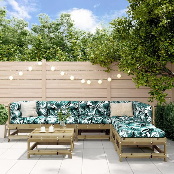 vidaXL 7d&iacute;ln&aacute; zahradn&iacute; sedac&iacute; souprava a podu&scaron;ky impregnovan&aacute; borovice