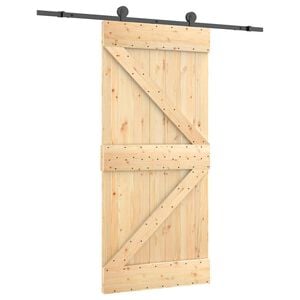 vidaXL Posuvn&eacute; dveře 95 x 210 cm Masivn&iacute; borov&eacute; dřevo (neupraven&eacute;)