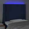 vidaXL Čelo postele s LED modr&eacute; 93 x 16 x 118/128 cm textil