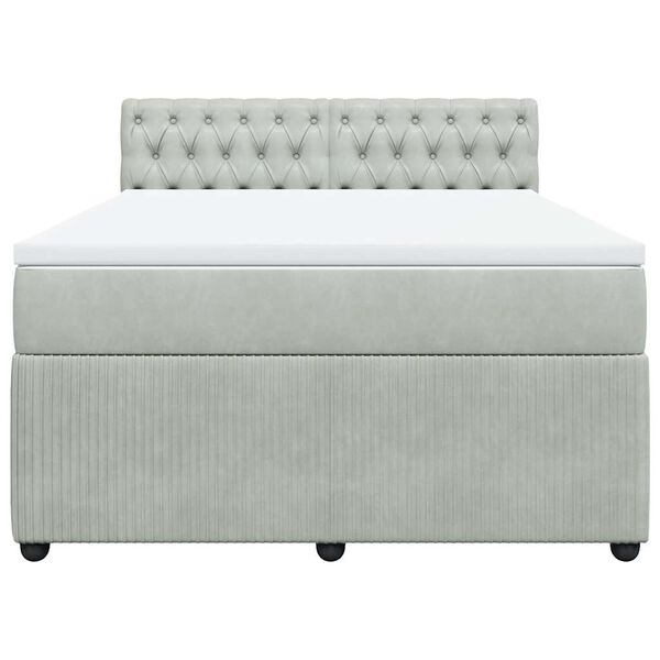 vidaXL Box spring postel s matrac&iacute; světle &scaron;ed&aacute; 160x200 cm samet