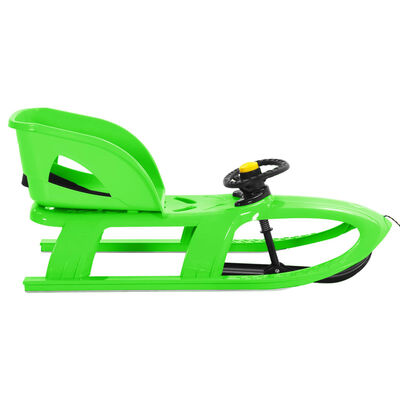 vidaXL Sáně se sedadlem a volantem zelené 102,5x40x23 cm polypropylen